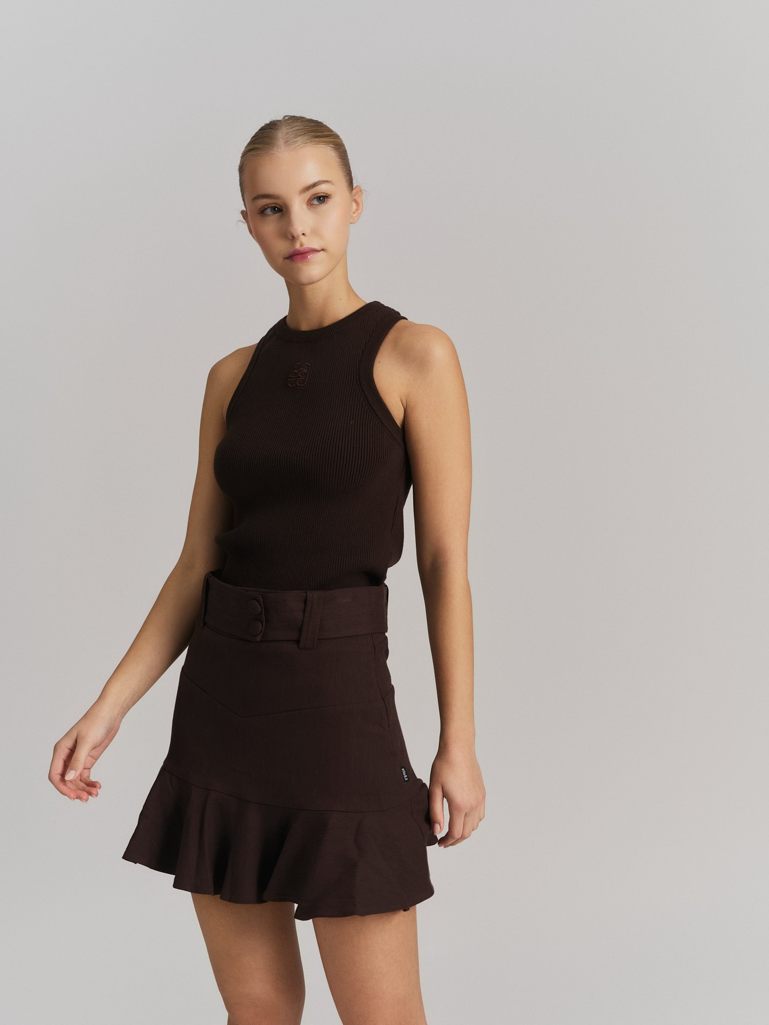 Natalia Stretch Linen Skirt